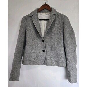 Banana Republic Womens 2 Tweed Blazer Jacket Grey Office Career Casual Fall